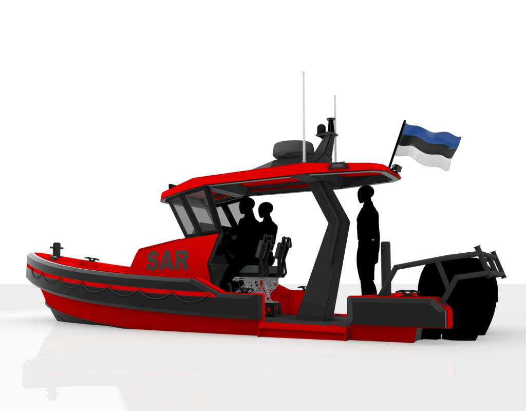 Larsen 25 PRO HDPE T-Top workboat bow render