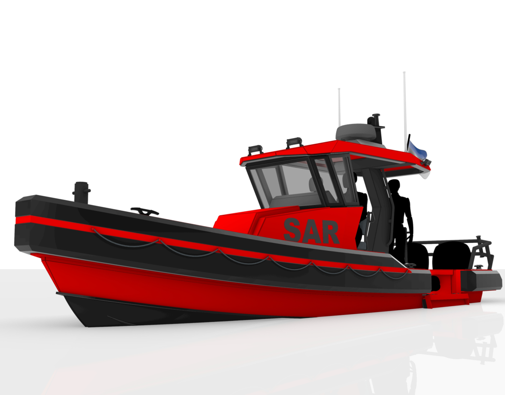 Larsen 25 PRO HDPE T-Top boat stern render