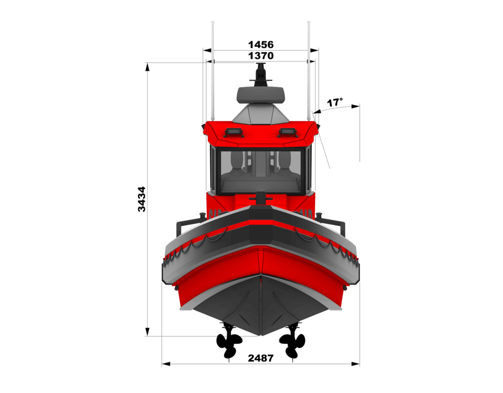 Larsen 25 PRO HDPE T-Top boat underway render